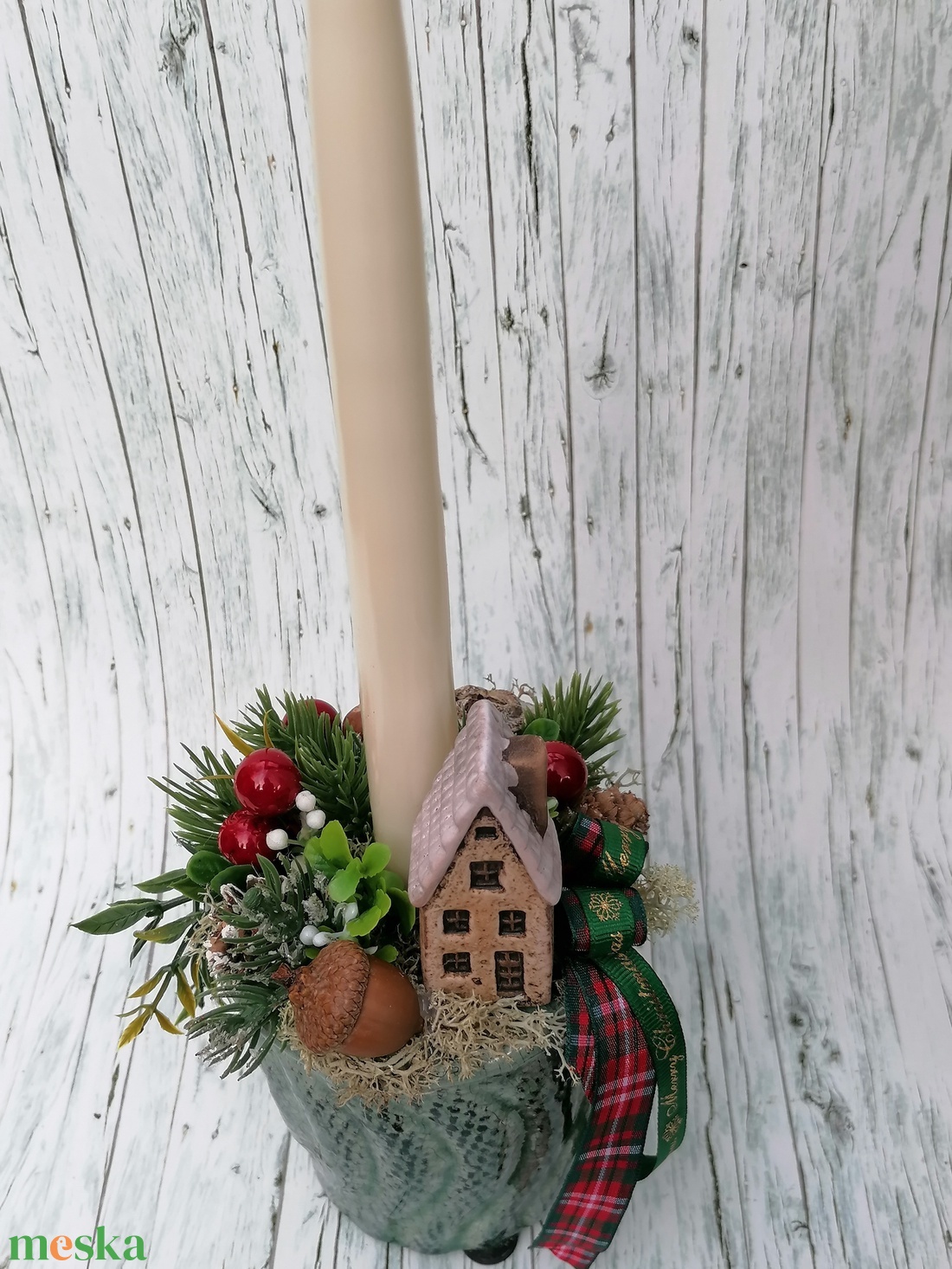 Karácsonyi asztaldísz kaspóban - karácsony - adventi díszek - adventi asztaldísz - Meska.hu