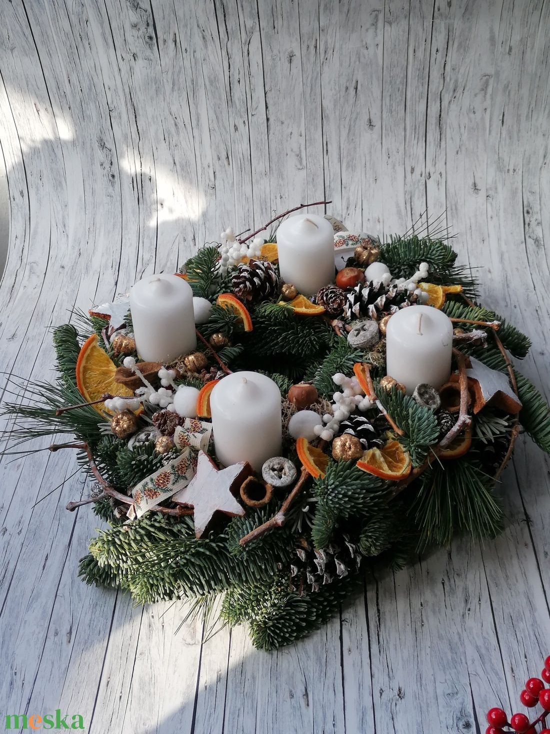 ADVENTI KOSZORÚ Nobilis Narancs  - karácsony - adventi díszek - adventi koszorú - Meska.hu