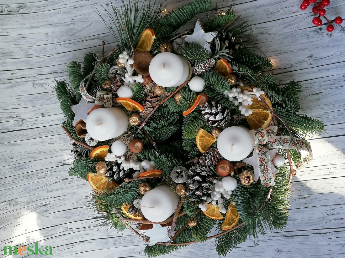 ADVENTI KOSZORÚ Nobilis Narancs  - karácsony - adventi díszek - adventi koszorú - Meska.hu