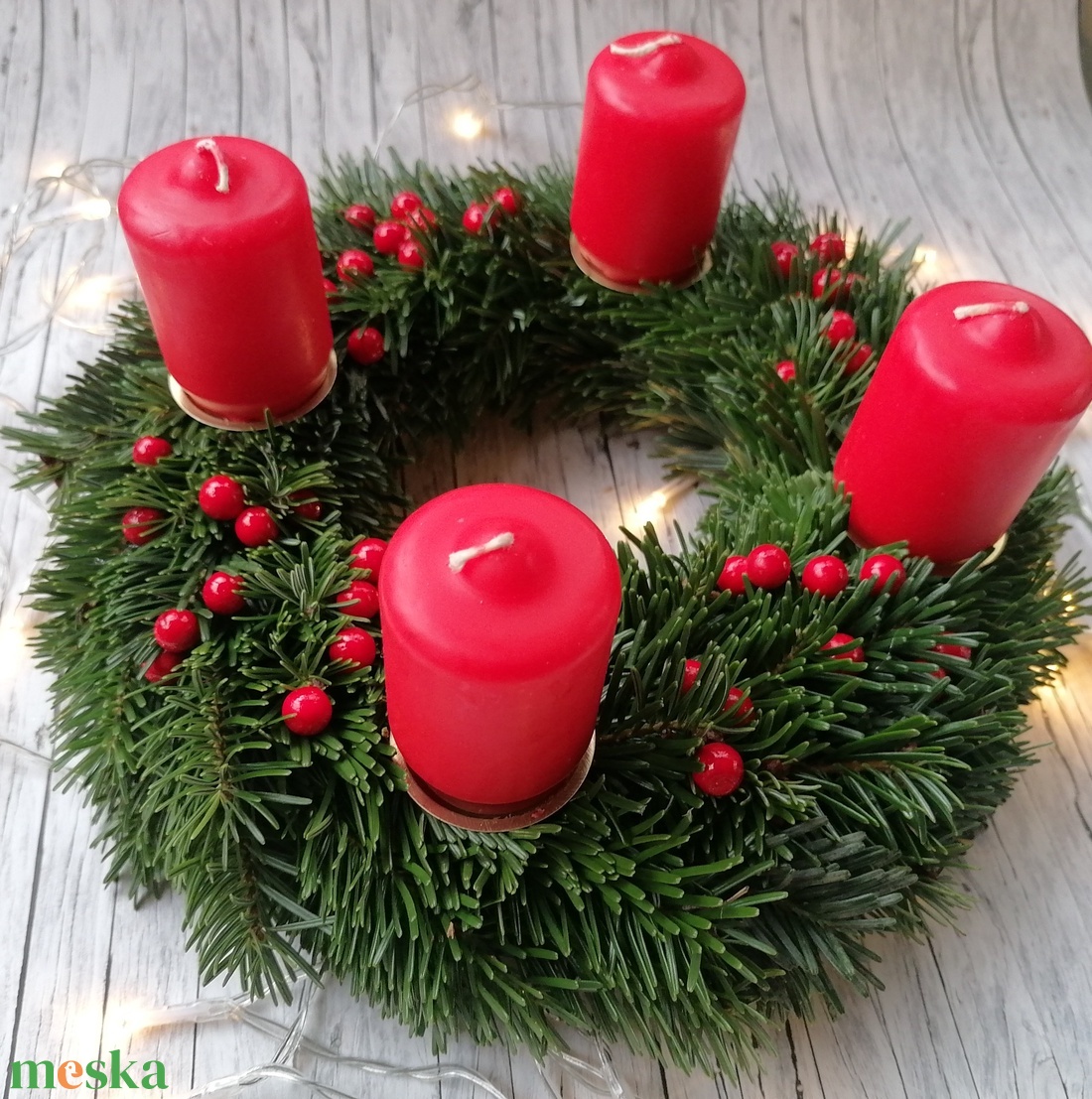 Kiscukiadventi koszorú - karácsony - adventi díszek - adventi koszorú - Meska.hu