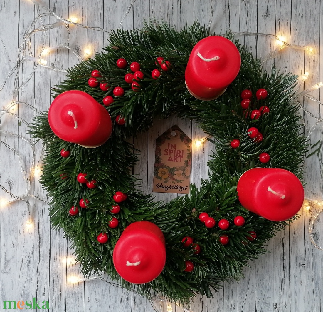 Kiscukiadventi koszorú - karácsony - adventi díszek - adventi koszorú - Meska.hu