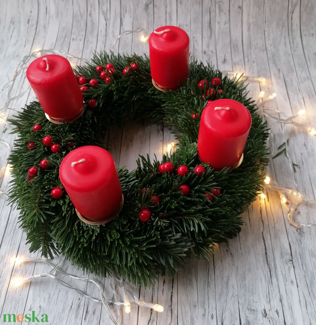 Kiscukiadventi koszorú - karácsony - adventi díszek - adventi koszorú - Meska.hu