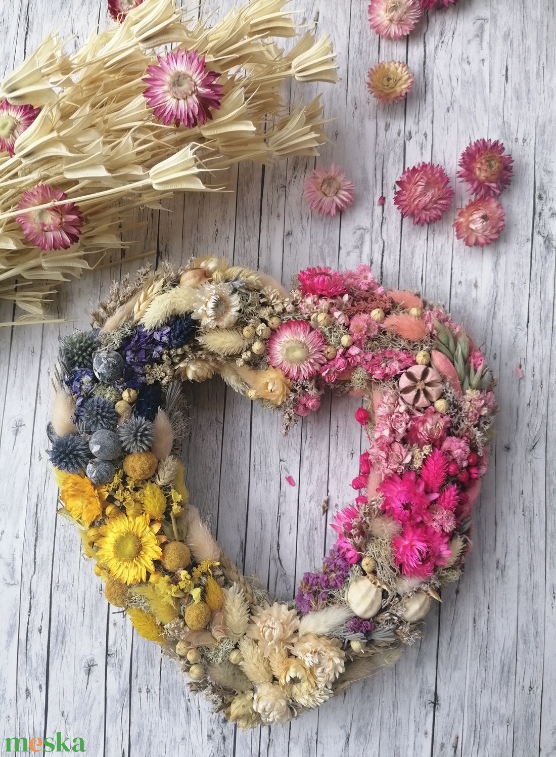 Szív alakú koszorú - otthon & életmód - dekoráció - ajtó- és ablak dekoráció - ajtódísz & kopogtató - Meska.hu