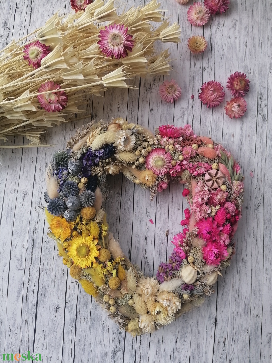 Szív alakú koszorú - otthon & életmód - dekoráció - ajtó- és ablak dekoráció - ajtódísz & kopogtató - Meska.hu