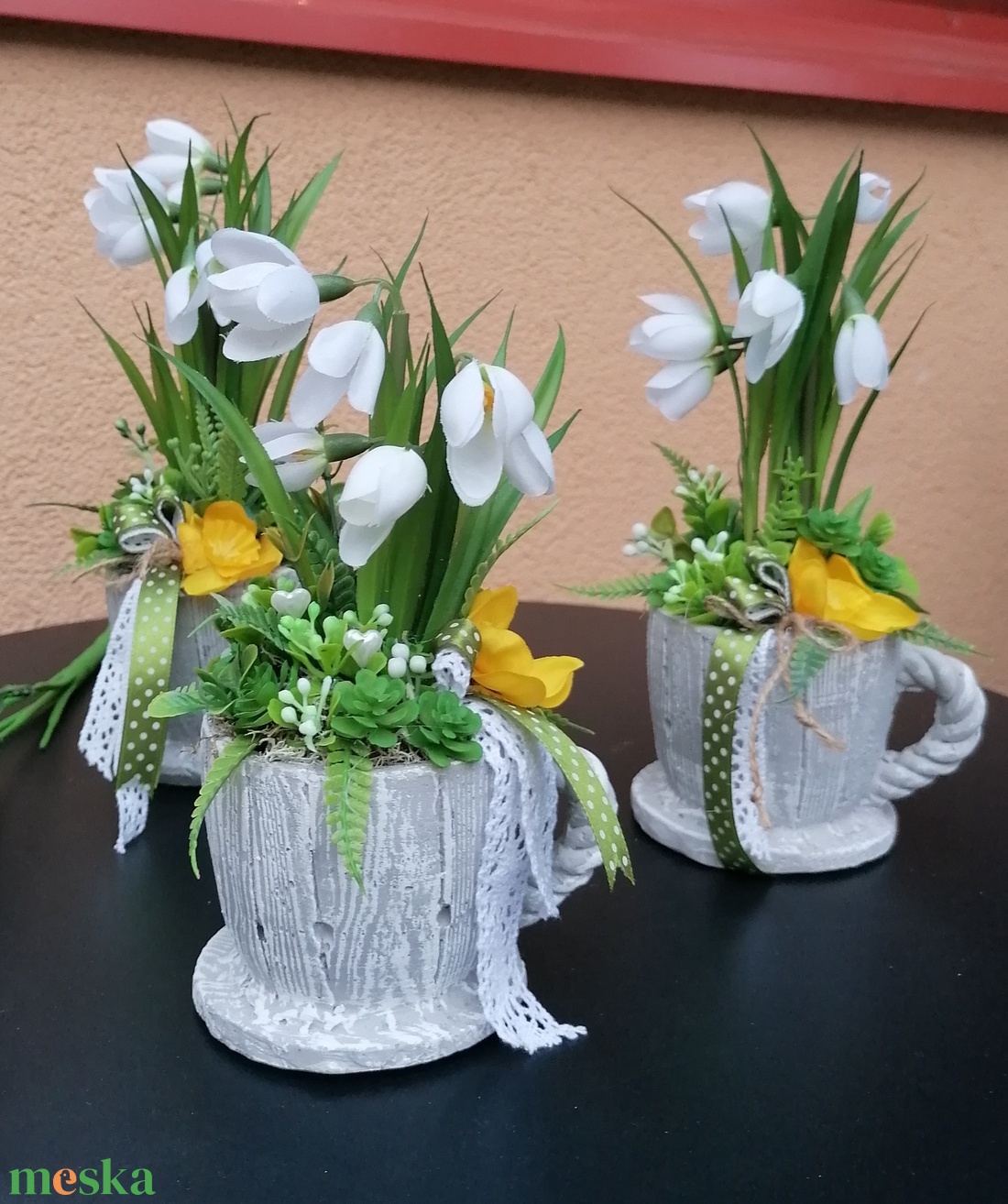 Tavaszi Hóvirágos asztaldísz  - otthon & életmód - dekoráció - asztal és polc dekoráció - asztaldísz - Meska.hu