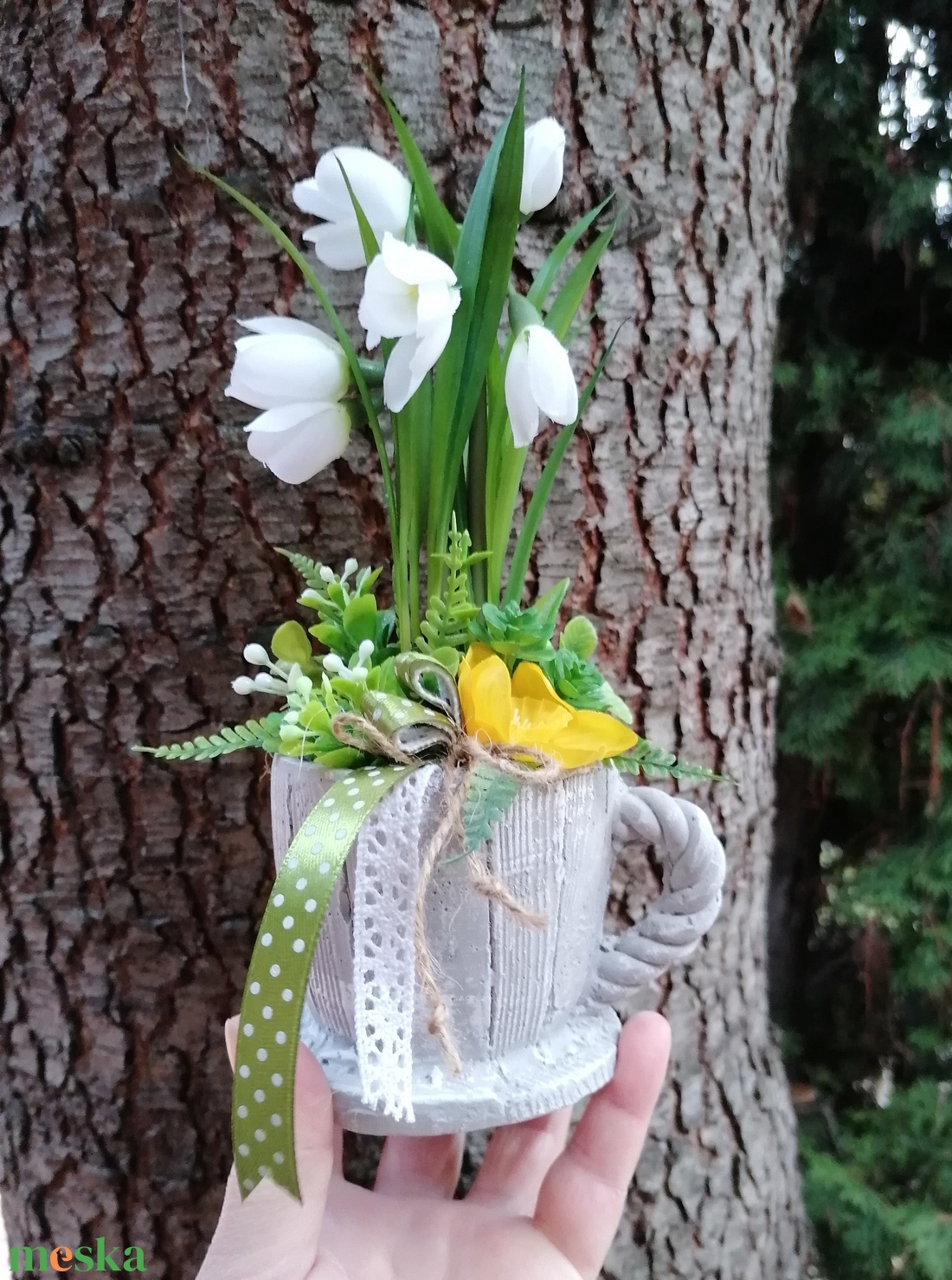 Tavaszi Hóvirágos asztaldísz  - otthon & életmód - dekoráció - asztal és polc dekoráció - asztaldísz - Meska.hu