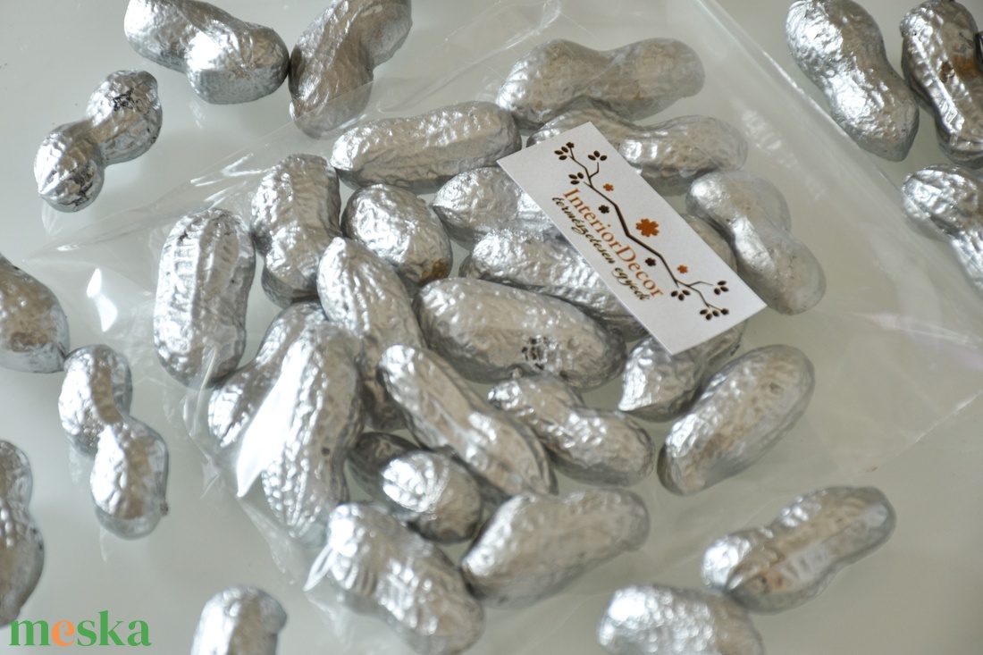 Ezüst földimogyoró terméscsomag - kellékek & szerszámok - dekorációs kellékek - egyéb kellékek - Meska.hu