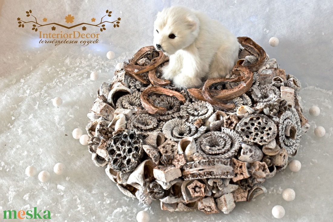 Jegesmedvés asztali koszorú - otthon & életmód - dekoráció - asztal és polc dekoráció - asztaldísz - Meska.hu