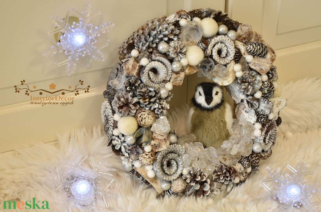 Kis pingvines kopogtató - otthon & életmód - dekoráció - ajtó- és ablak dekoráció - ajtódísz & kopogtató - Meska.hu