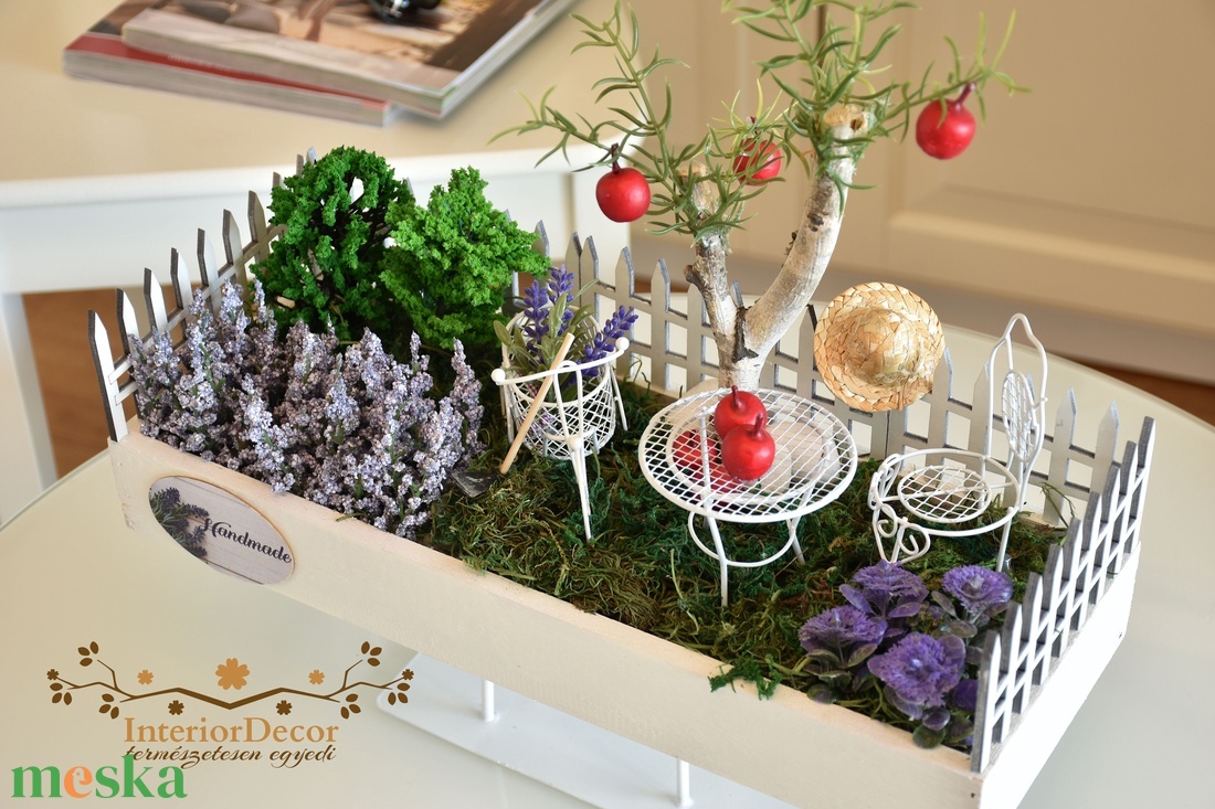 Kerti idill asztali dísz - otthon & életmód - virágdekoráció - virágdíszek - asztali virágdísz - Meska.hu