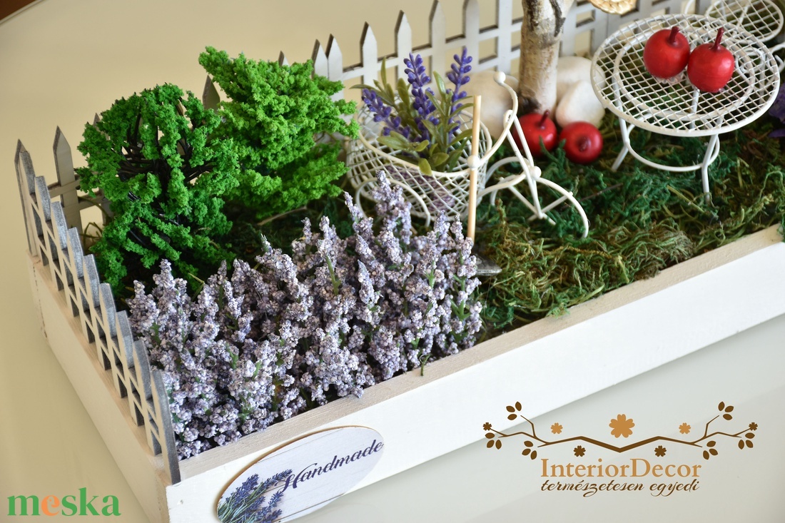 Kerti idill asztali dísz - otthon & életmód - virágdekoráció - virágdíszek - asztali virágdísz - Meska.hu