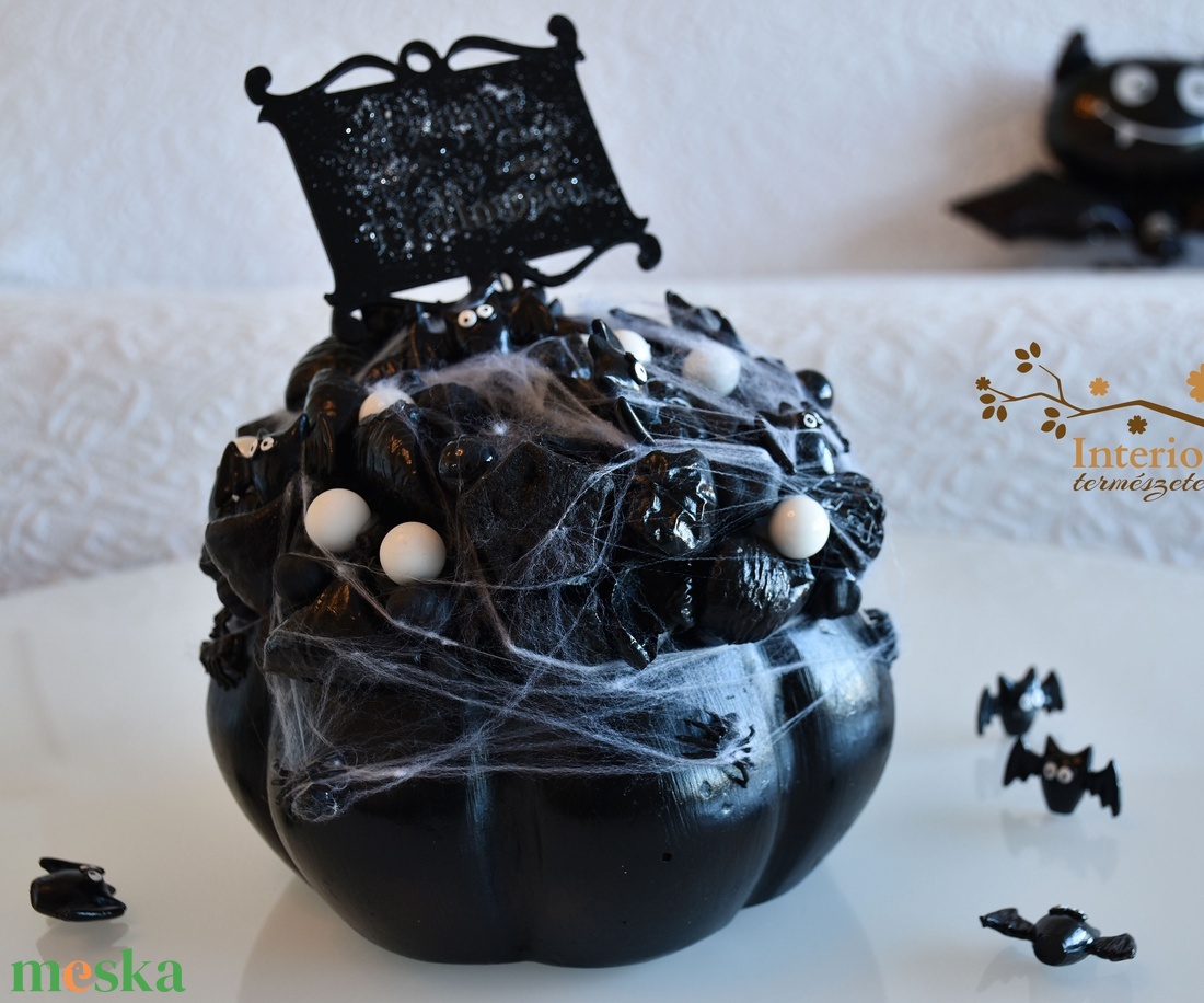 Denevéres halloweeni tök - otthon & életmód - dekoráció - halloween - halloweeni tök - Meska.hu