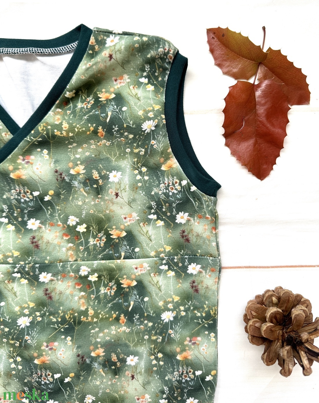 Bebújós gyermek mellény 80-86 - virágos - ruha & divat - gyerekruha - gyerek mellény - Meska.hu