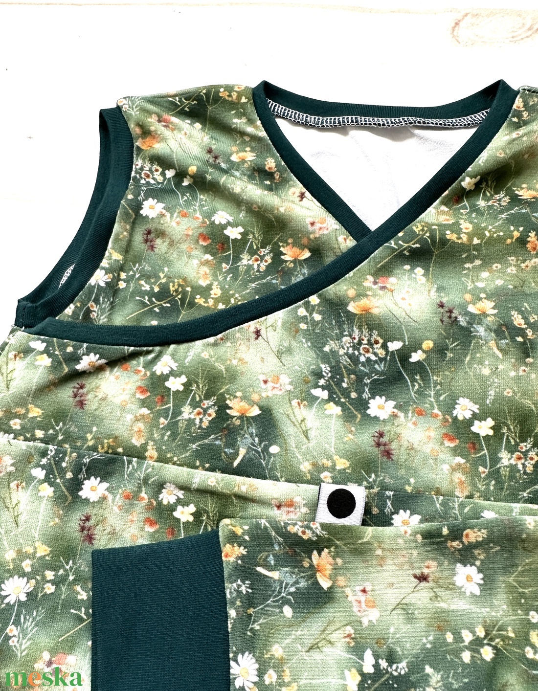 Bebújós gyermek mellény 80-86 - virágos - ruha & divat - gyerekruha - gyerek mellény - Meska.hu