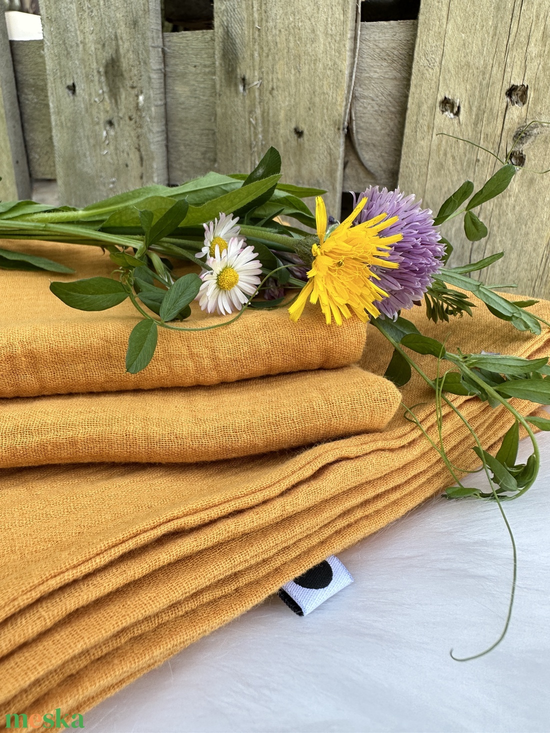 Duplagéz babatakaró - mustársárga - otthon & életmód - babaszoba, gyerekszoba - Meska.hu