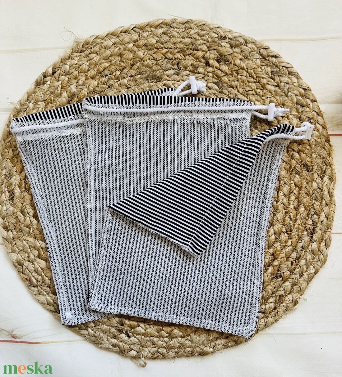 Ablakos bevásárló zacskó - kicsi - 3 db - táska & tok - bevásárlás & shopper táska - zöldség/gyümölcs zsák - Meska.hu