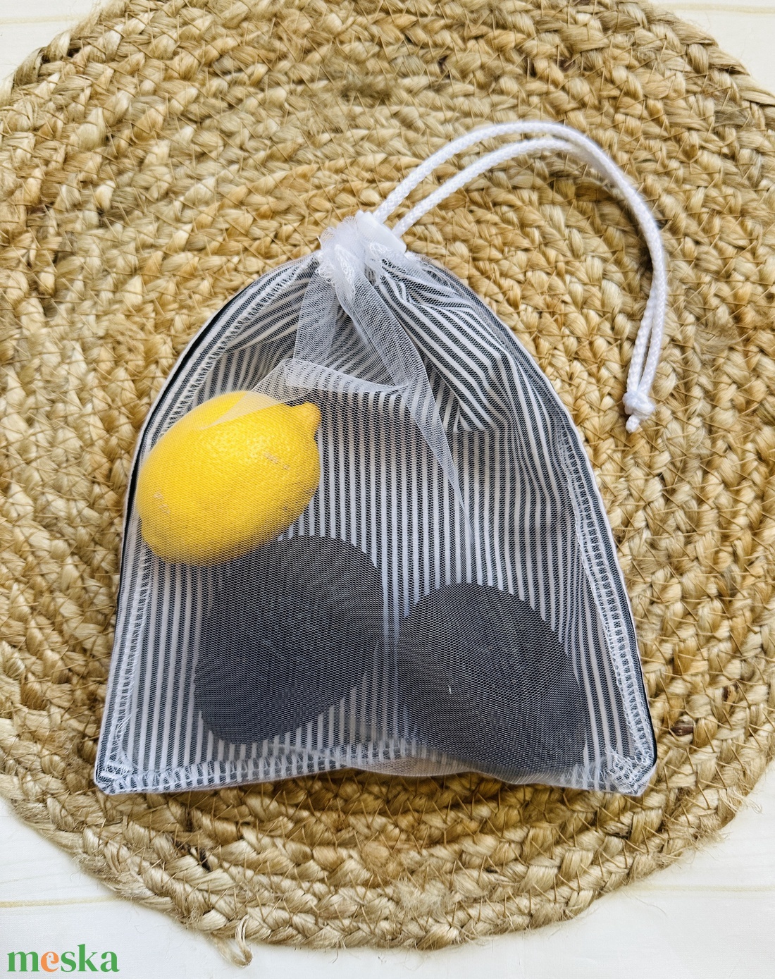 Ablakos bevásárló zacskó - kicsi - 2 db - táska & tok - bevásárlás & shopper táska - zöldség/gyümölcs zsák - Meska.hu