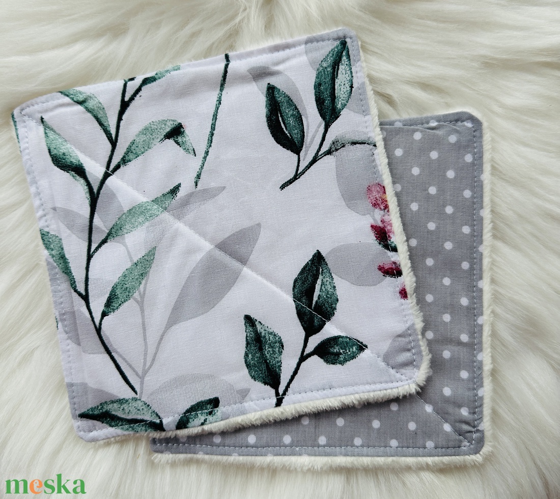 Mosható arctisztító kendő - zöld növények - szépségápolás - arcápolás - smink kellék - Meska.hu