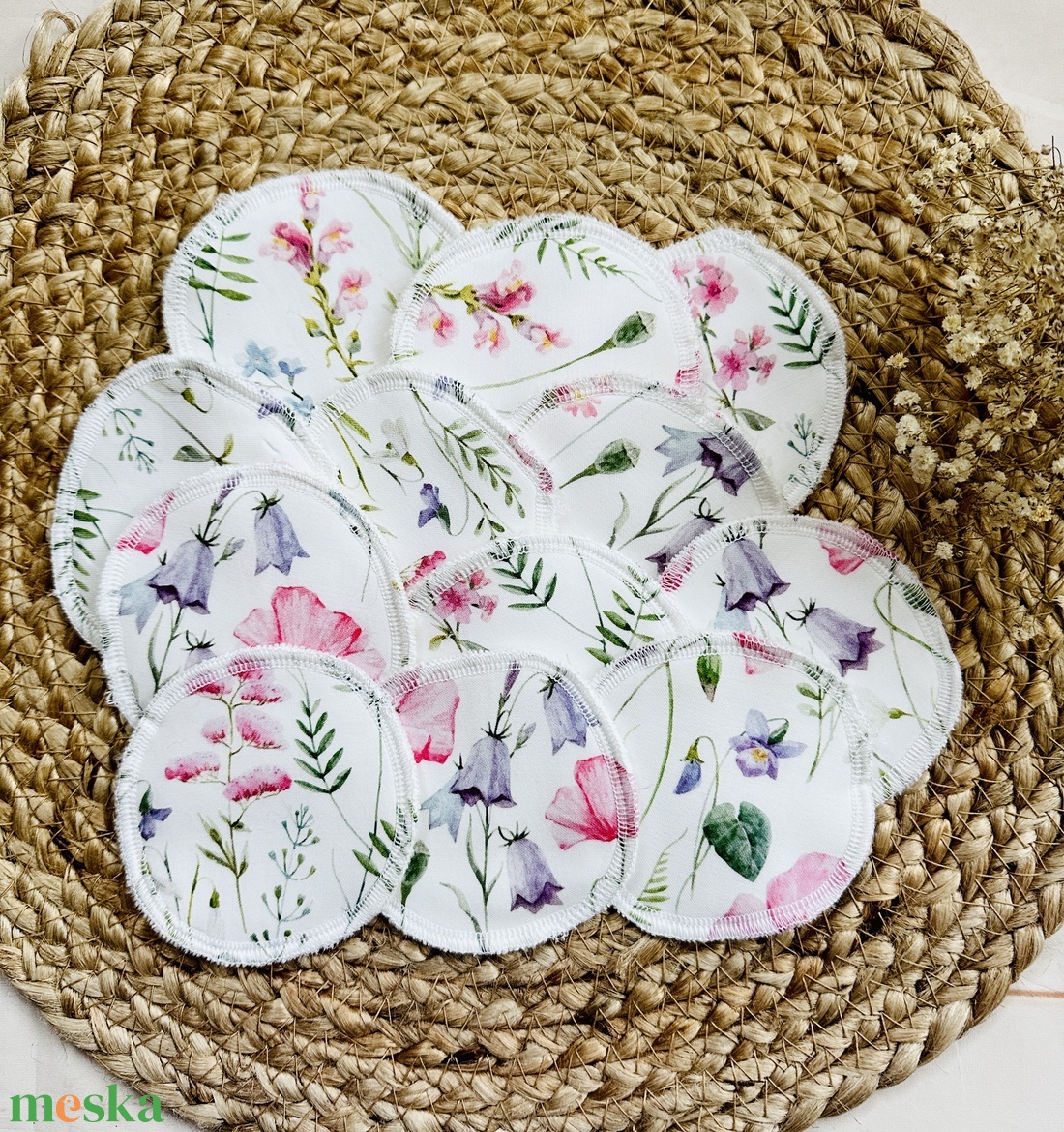 Mosható sminklemosó korongok - harangvirág - szépségápolás - arcápolás - smink kellék - Meska.hu