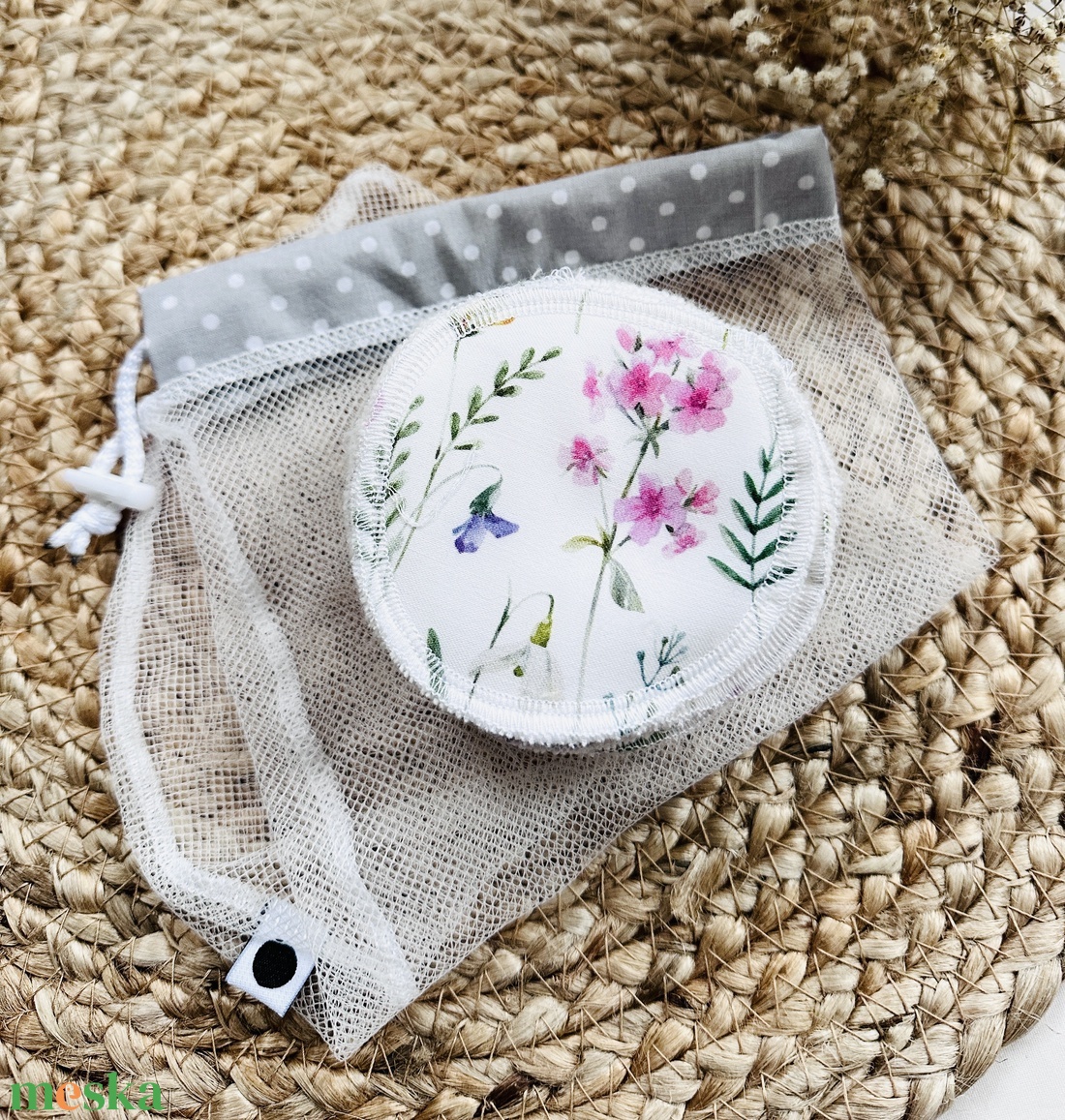 Mosható sminklemosó korongok - harangvirág - szépségápolás - arcápolás - smink kellék - Meska.hu