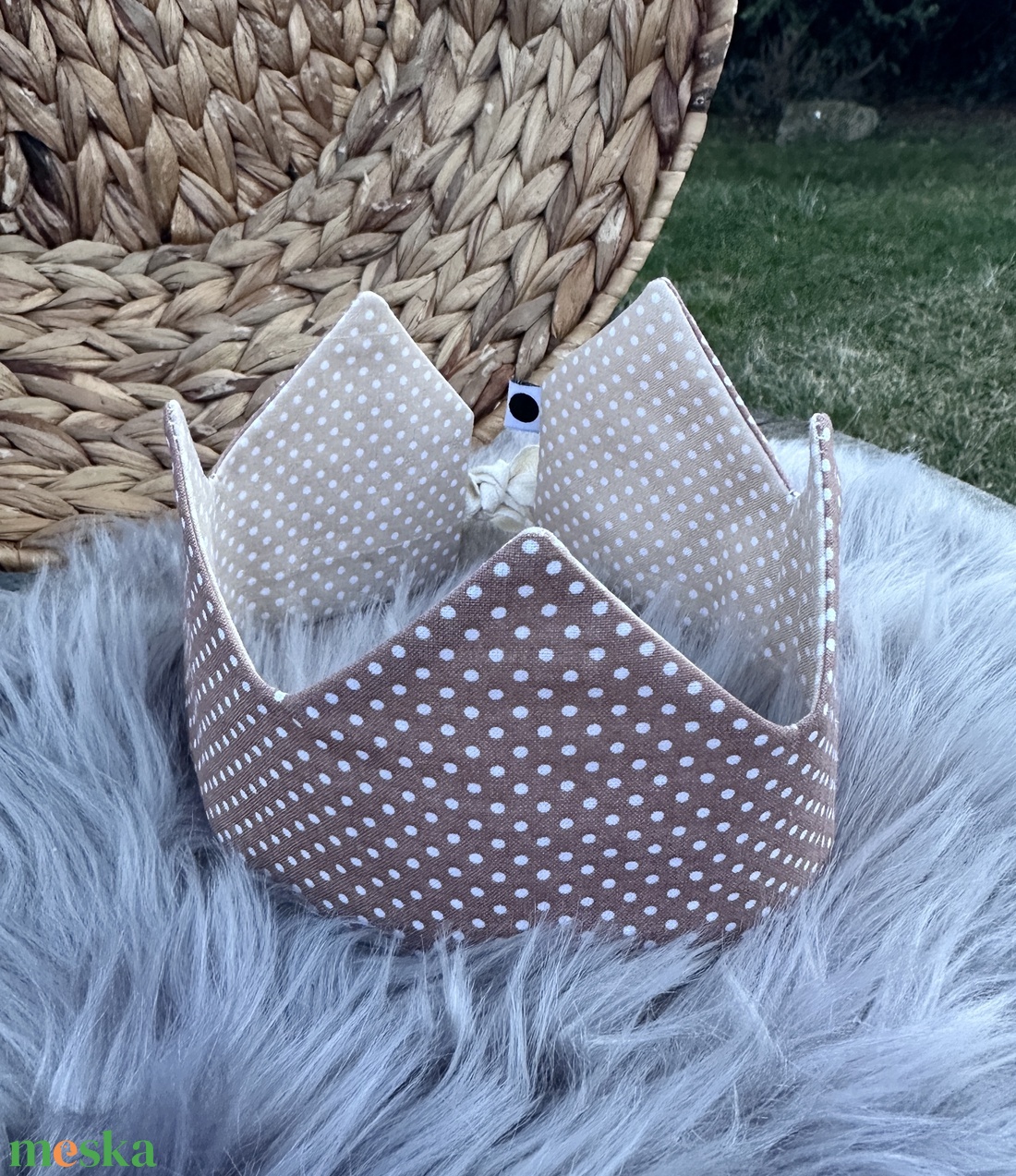 Textil korona - barna pöttyös - játék & sport - szerepjáték - Meska.hu