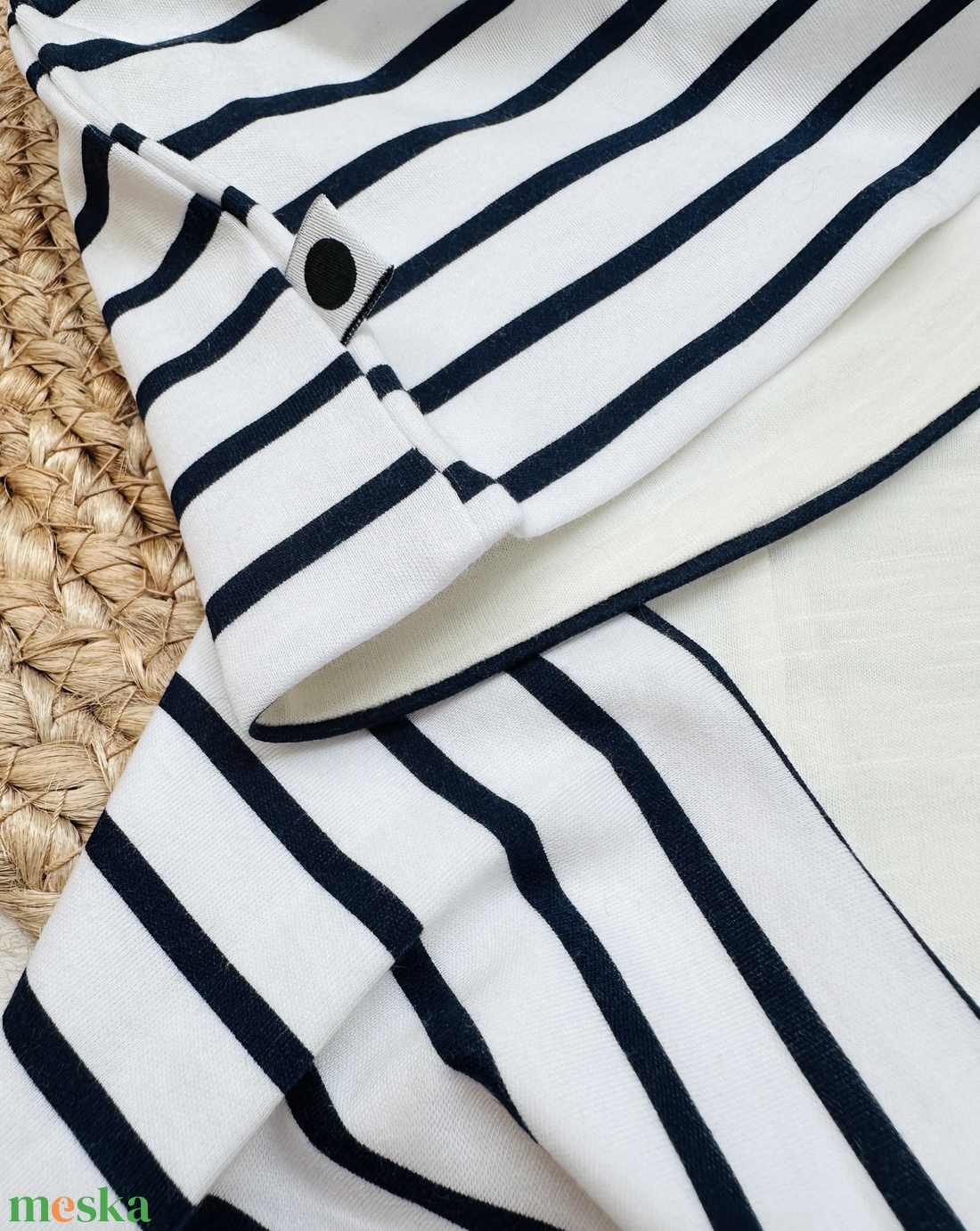 Gyermek sapka, csősál csomag - sötétkék-fehér csíkos - ruha & divat - sál, sapka, kendő - sapka & sál szett - Meska.hu