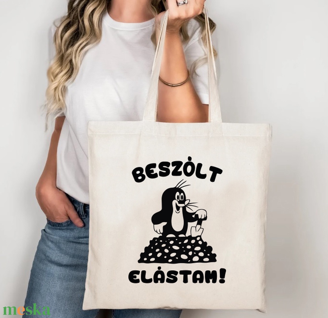 Beszólt, elástam Kisvakond/vakondos vászontáska akciós termékkép 1