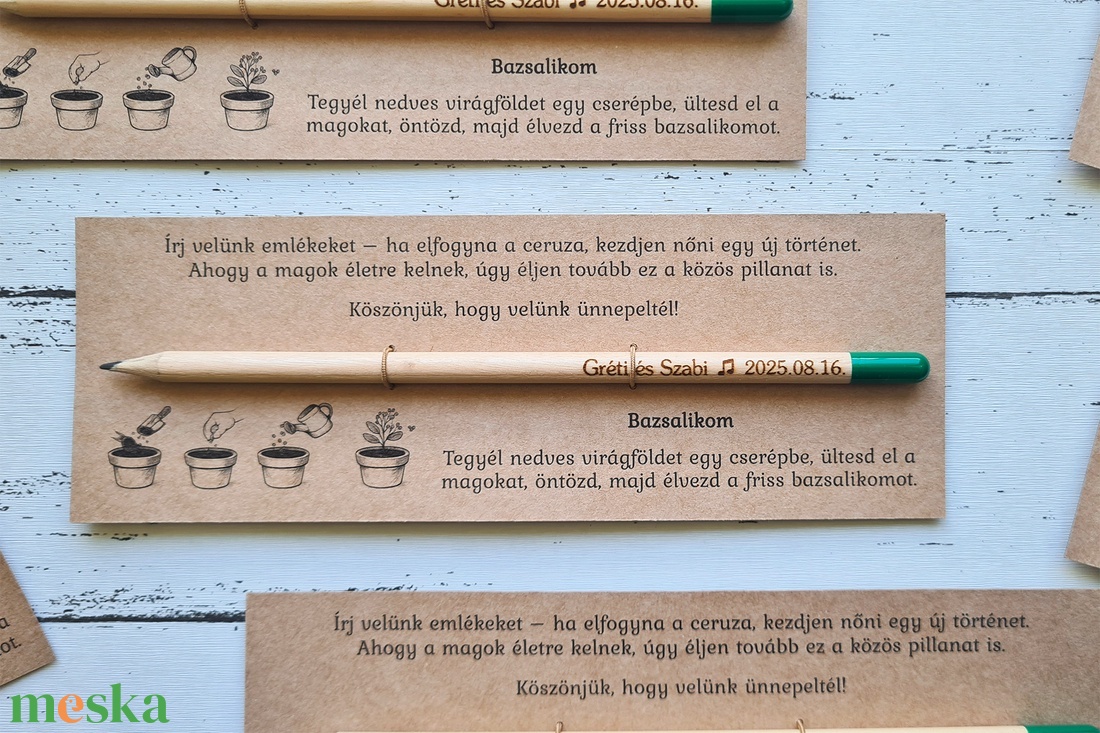 Ültethető gravírozott ceruza köszönetajándék - esküvő - emlék & ajándék - köszönőajándék - Meska.hu