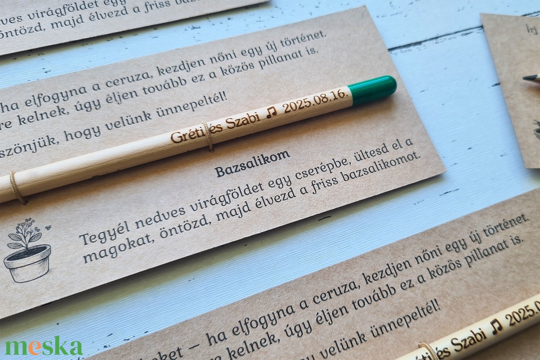 Ültethető gravírozott ceruza köszönetajándék - esküvő - emlék & ajándék - köszönőajándék - Meska.hu