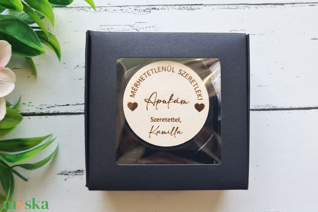 Gravírozott mérőszalag ajándék � Mérhetetlenül szeretlek, szülőköszöntő vagy apák napi ajándék - esküvő - emlék & ajándék - szülőköszöntő ajándék - Meska.hu