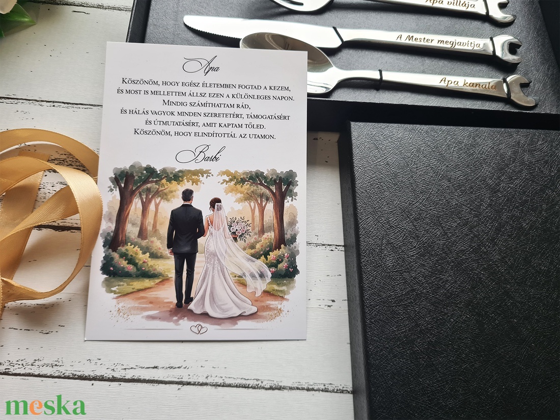 Szeretetből összerakva - Egyedi villáskulcs evőeszköz szett Apáknak - esküvő - emlék & ajándék - szülőköszöntő ajándék - Meska.hu