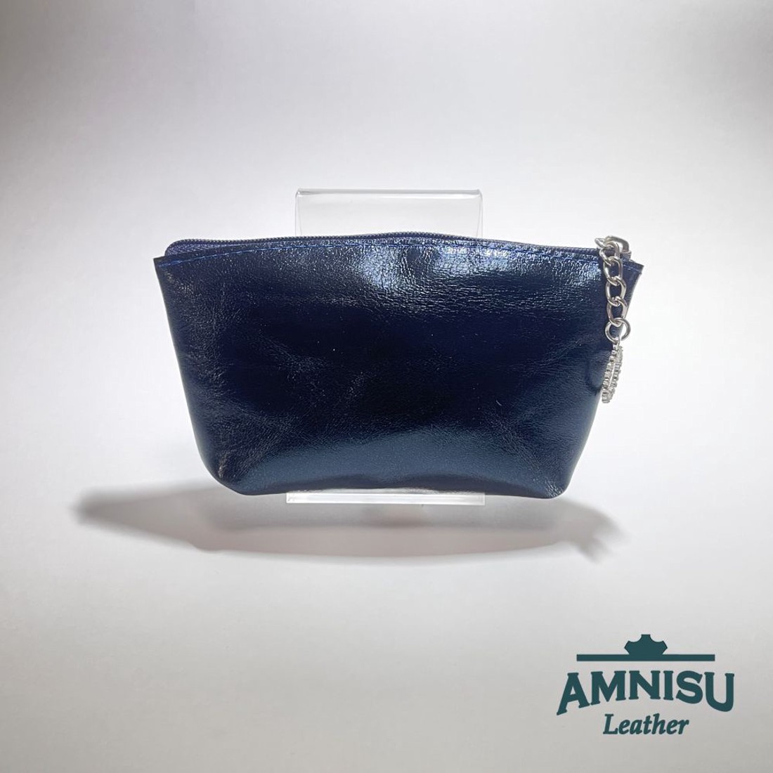 Acél kék egy cipzáras egyenes swarovski köves kulcstartó E6007 - táska & tok - kulcstartó & táskadísz - kulcstartó - Meska.hu