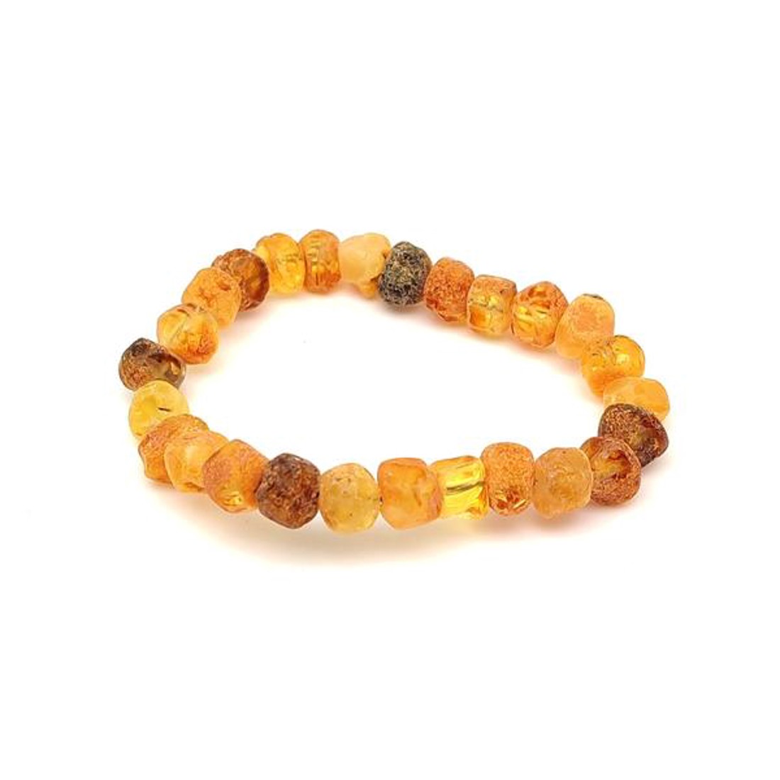 Borostyán kerek vegyes nyers karkötő - ékszer - karkötő - ásványkarkötő - Meska.hu