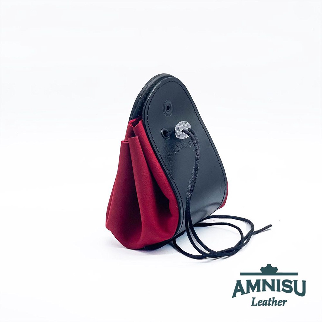 Fekete - piros sárkányszemes bőr 2in1 szütyő és kockatálca - Xena - játék & sport - szerepjáték - Meska.hu