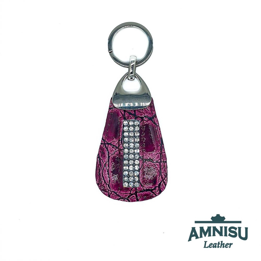 Lila lakk krokkómintás csepp alakú swarovski köves kulcstartó H4025 - táska & tok - kulcstartó & táskadísz - kulcstartó - Meska.hu