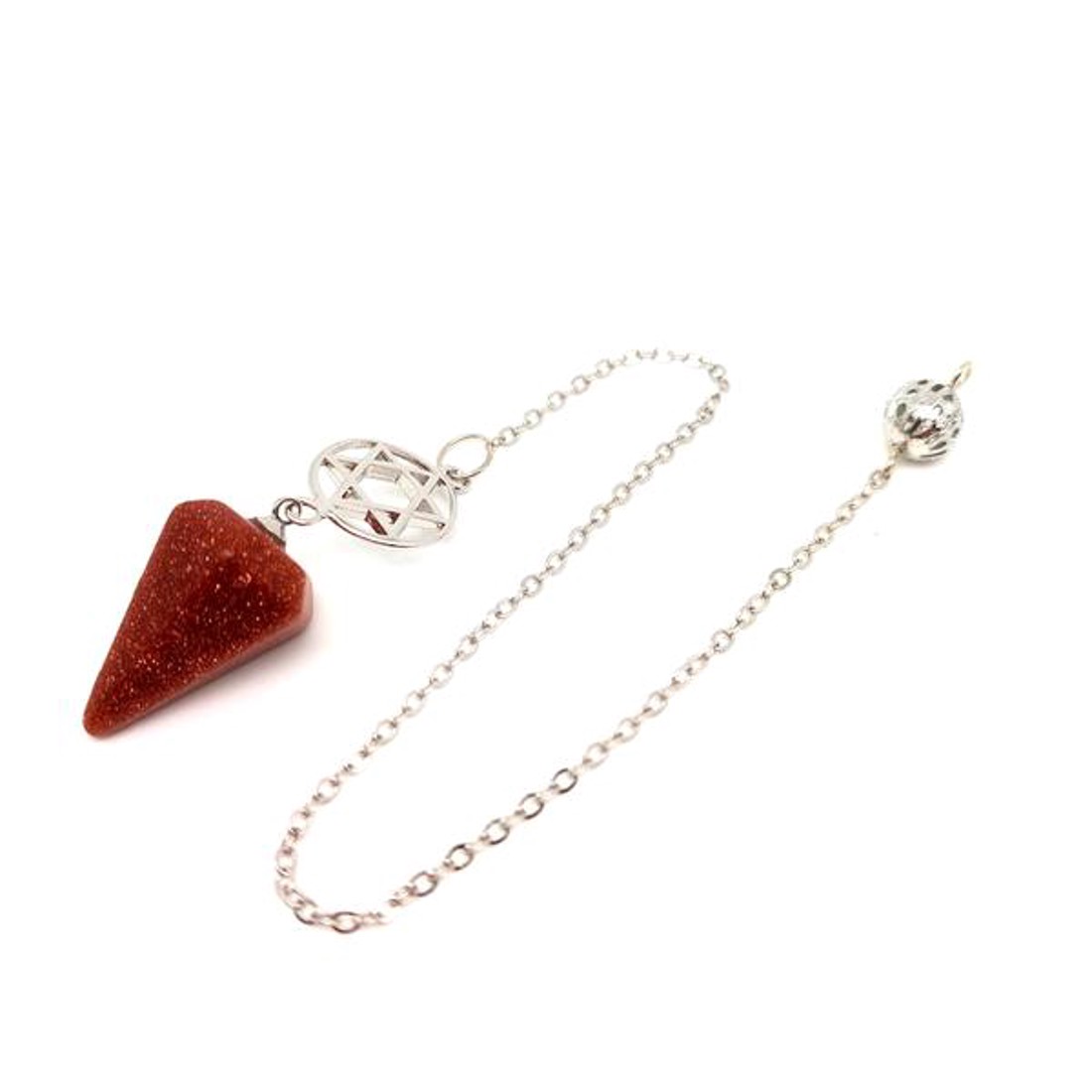 Inga hatlap csillag Goldstone vörös 1,5x2,5cm - otthon & életmód - dekoráció - spiritualitás - inga - Meska.hu