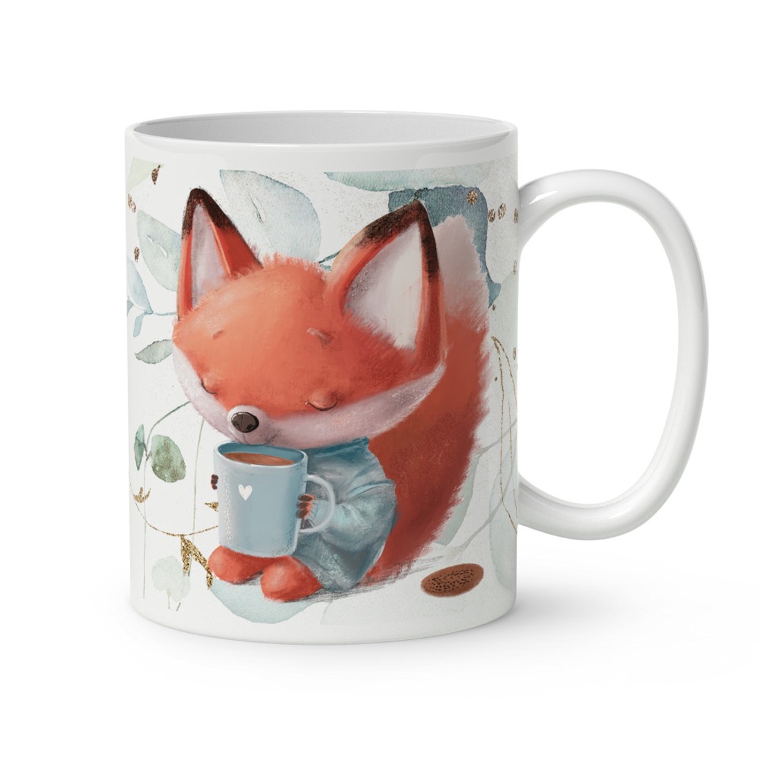 Kérd a neveddel - Kávés róka mintás bögre - otthon & életmód - konyhafelszerelés, tálalás - tálalás - bögre & csésze - Meska.hu