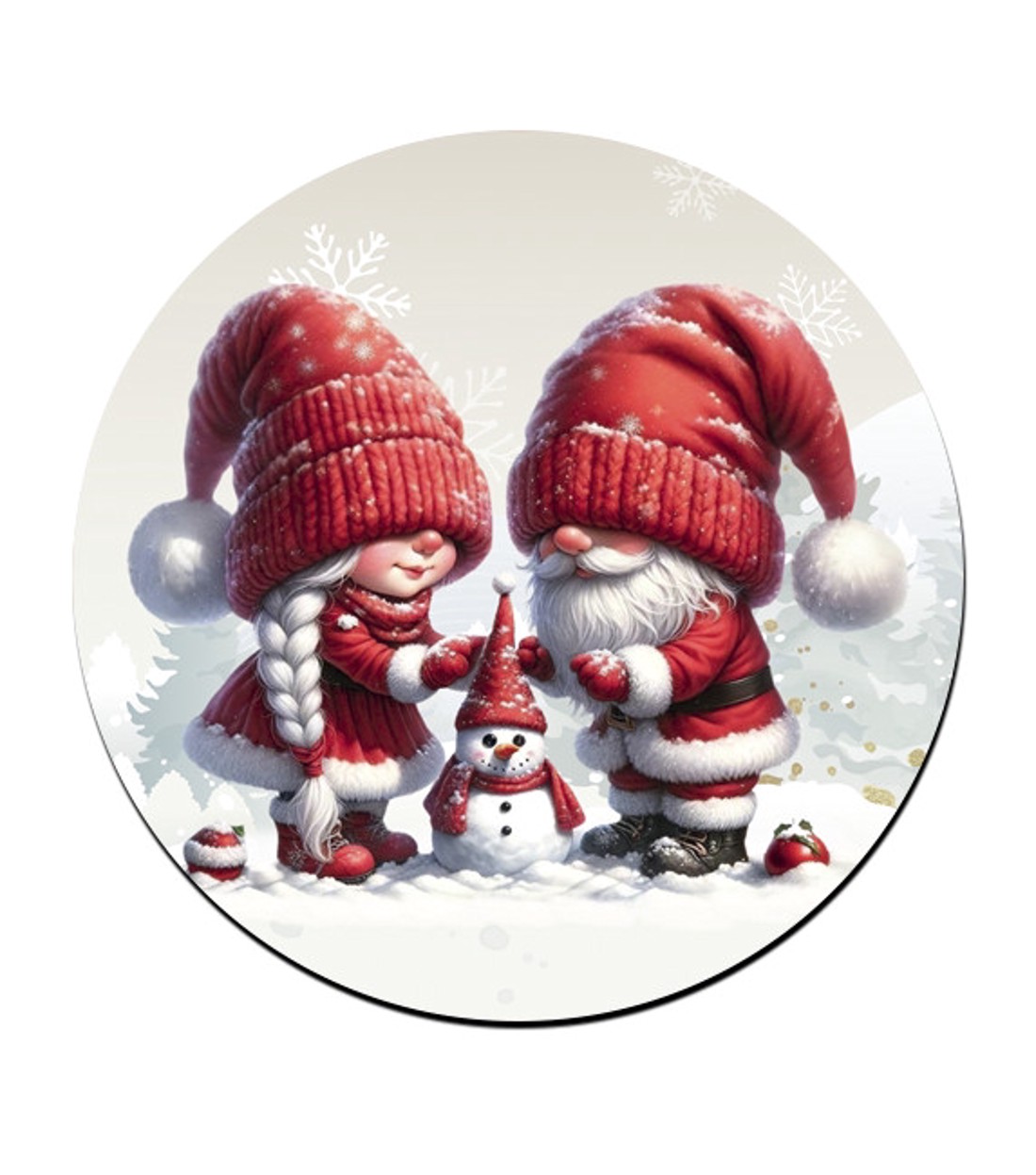 Építsünk hóembert, karácsonyi manók mintás bögre alátét -  - Meska.hu