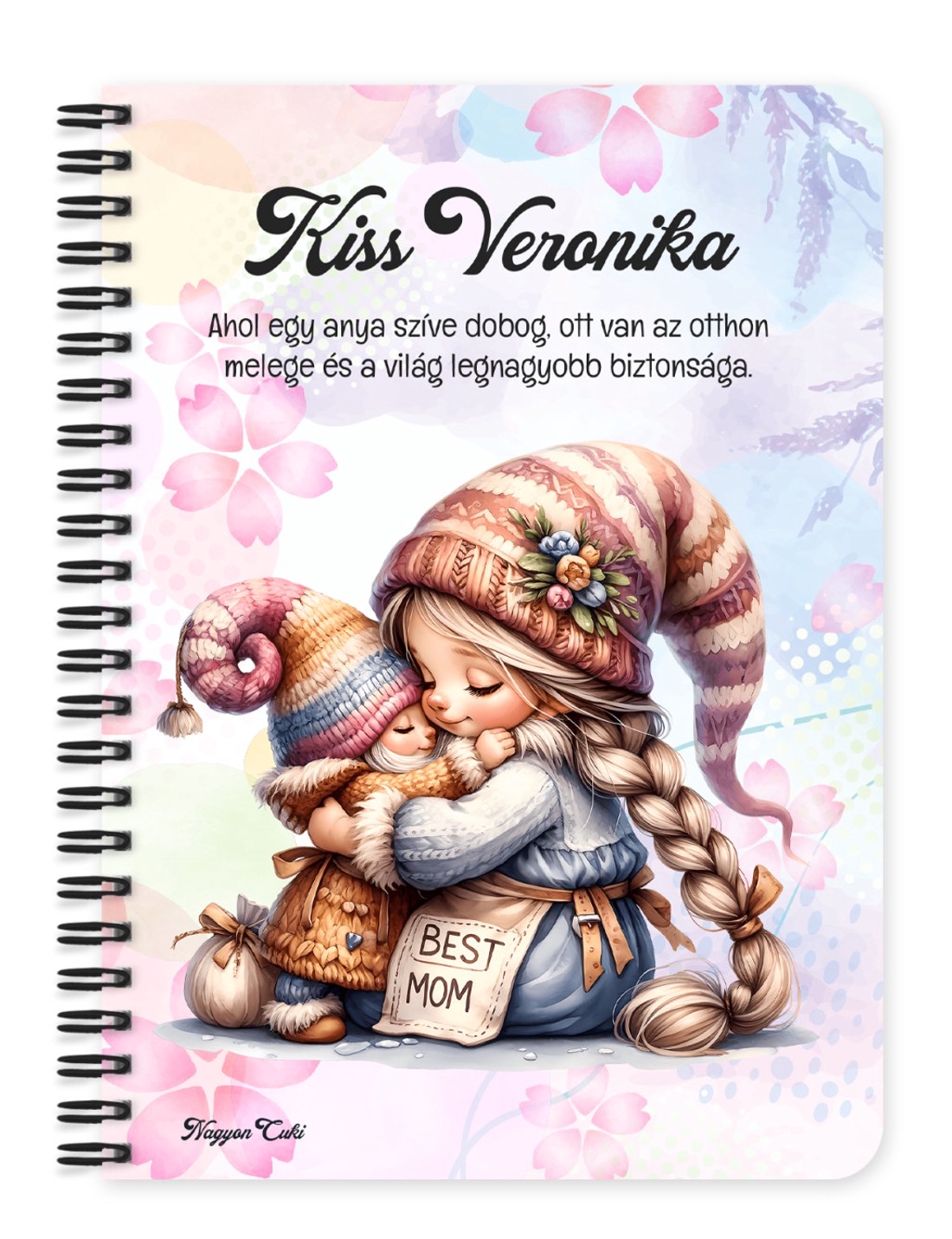 Személyre szabható - Cuki Anya manó & Lánya mintás A5-ös füzet - otthon & életmód - papír, írószer - jegyzetfüzet & napló - Meska.hu