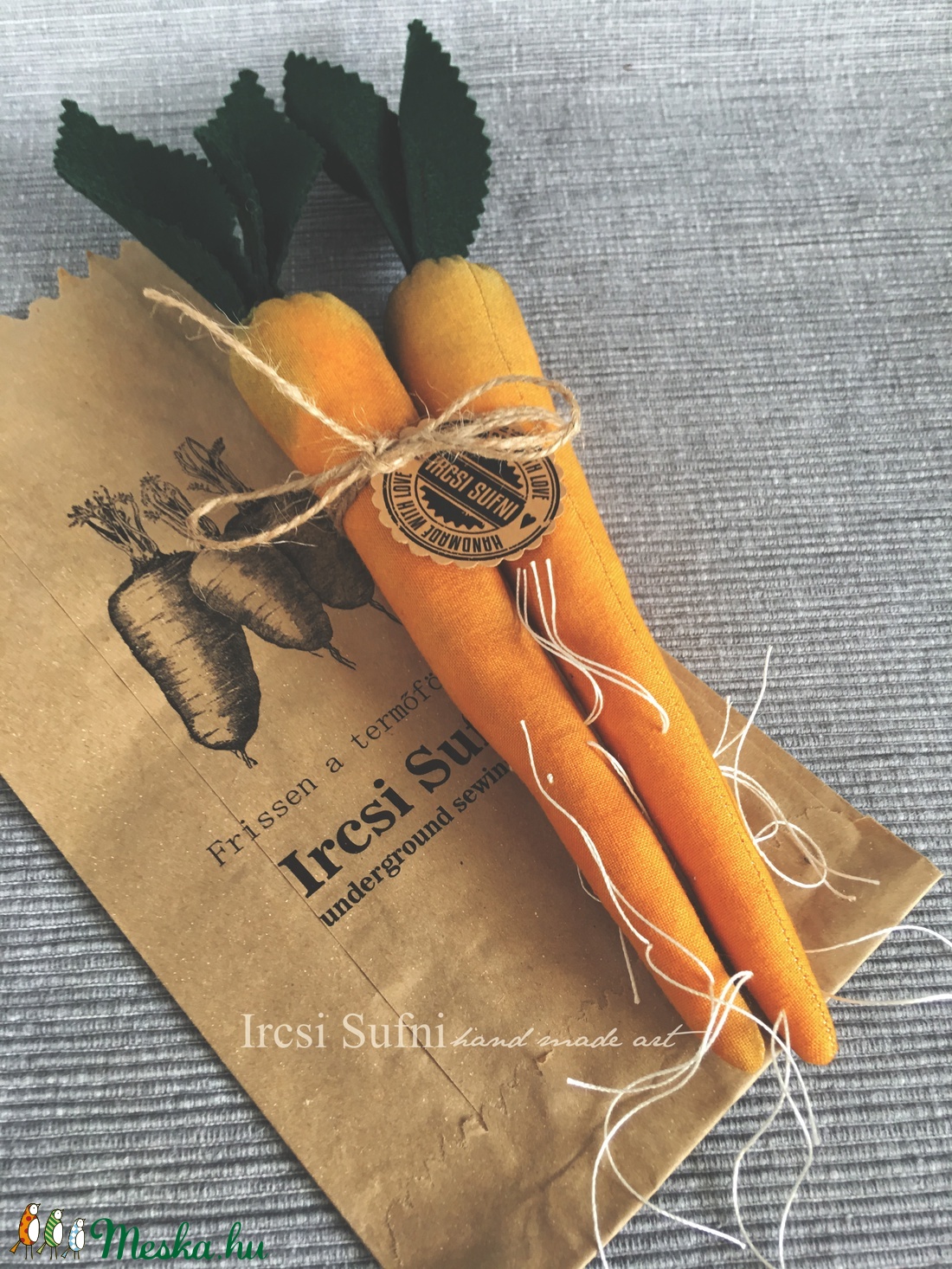 Sárgarépa textilből (1 csomag = 2 db répa) -  - Meska.hu