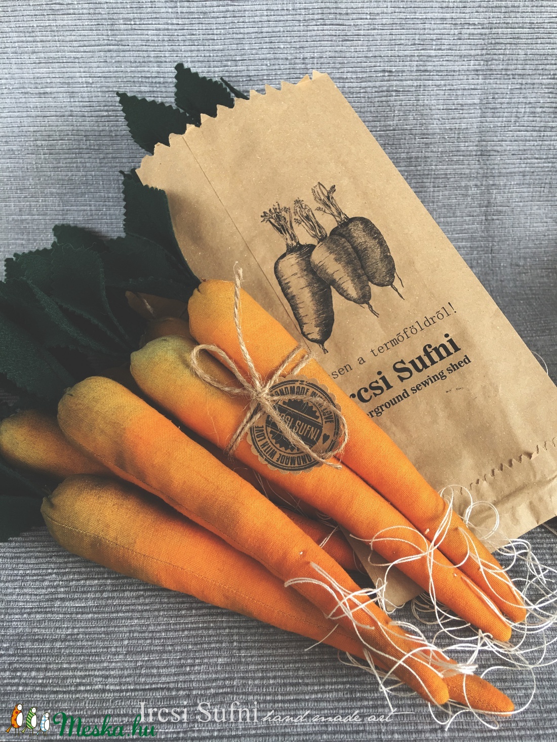 Sárgarépa textilből (1 csomag = 2 db répa) -  - Meska.hu