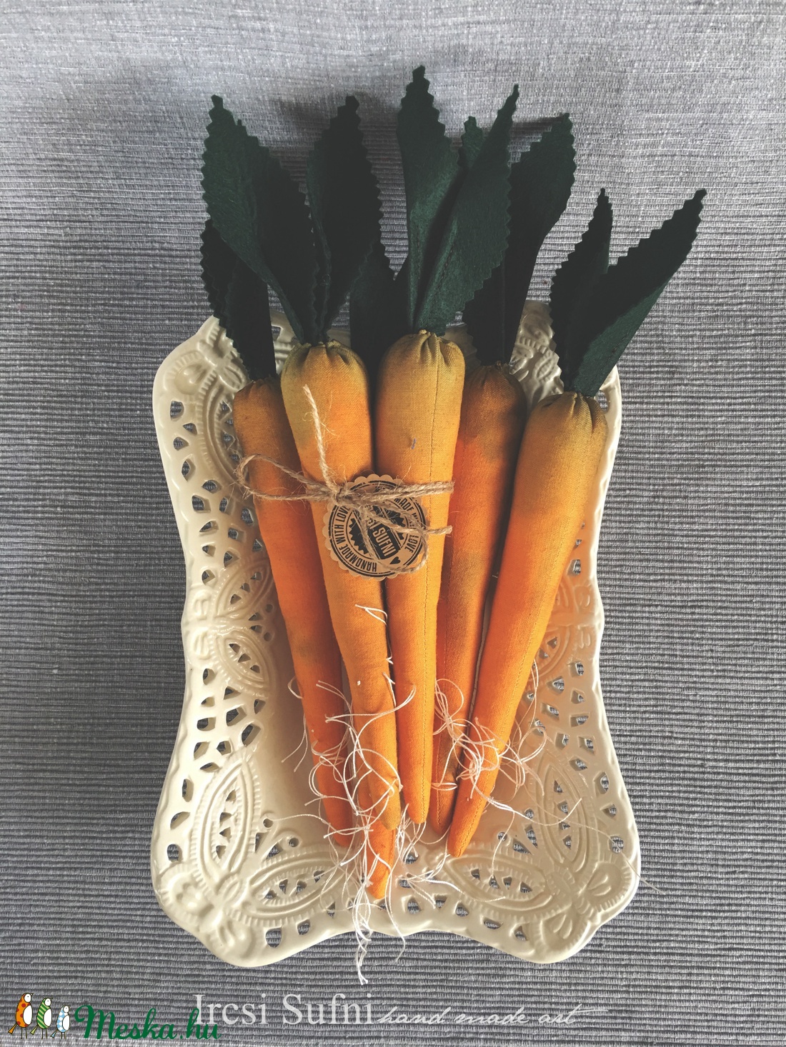 Sárgarépa textilből (1 csomag = 2 db répa) -  - Meska.hu