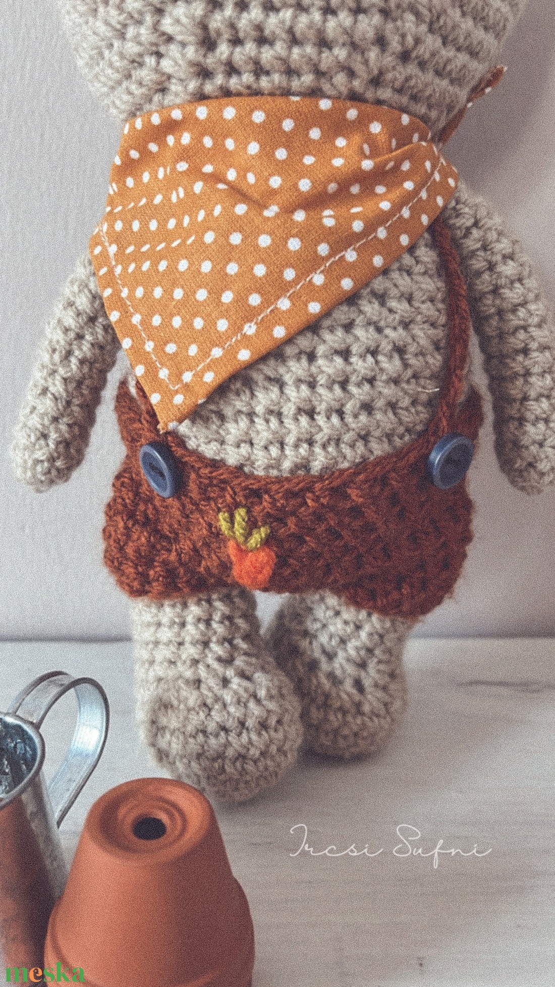 Pocak a kiskertész / horgolt nyuszi - amigurumi - játék & sport - plüssállat & játékfigura - nyuszi - Meska.hu Pocak a kiskertész / horgolt nyuszi - amigurumi - játék & sport - plüssállat & játékfigura - nyuszi - Meska.hu