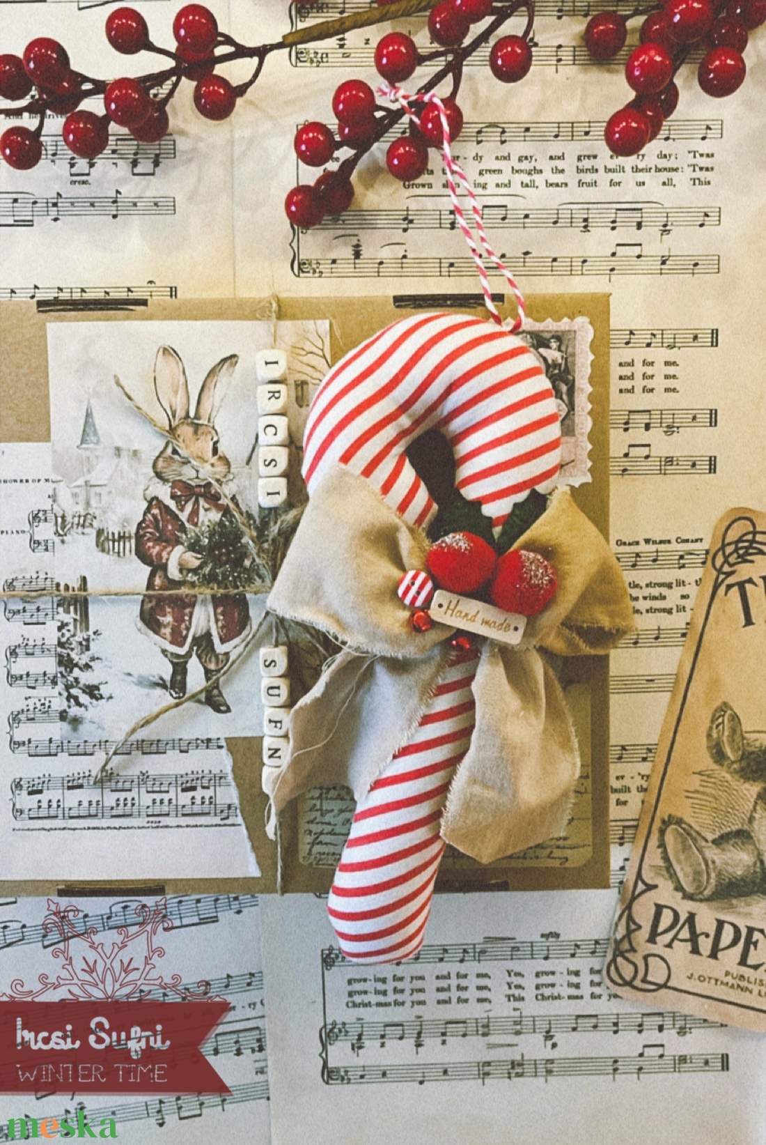 Nagy méretű textil cukorpálca, nyalóka - karácsony - karácsonyi lakásdekoráció - karácsonyi ajtódíszek - Meska.hu Nagy méretű textil cukorpálca, nyalóka - karácsony - karácsonyi lakásdekoráció - karácsonyi ajtódíszek - Meska.hu