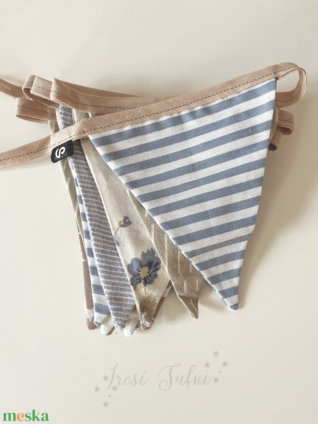 Textil zászló girland / bunting / zászló füzér - otthon & életmód - dekoráció - fali és függő dekoráció - falra akasztható dekor - Meska.hu