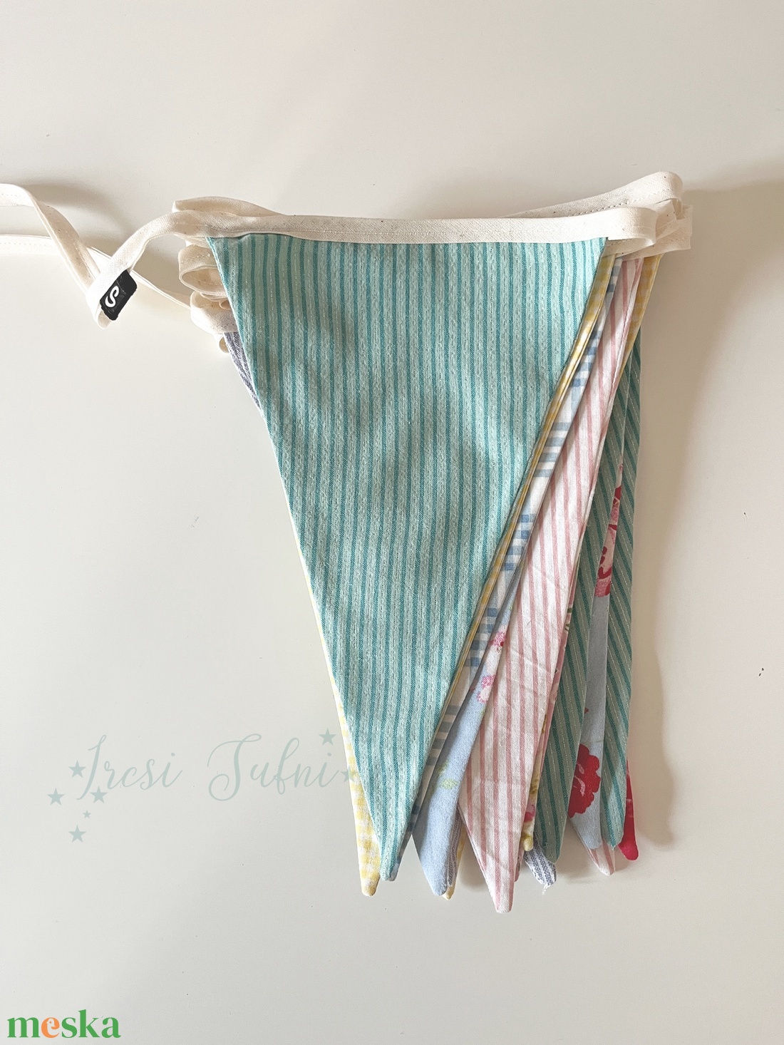 Textil zászló girland / bunting / zászló füzér - otthon & életmód - dekoráció - fali és függő dekoráció - falra akasztható dekor - Meska.hu