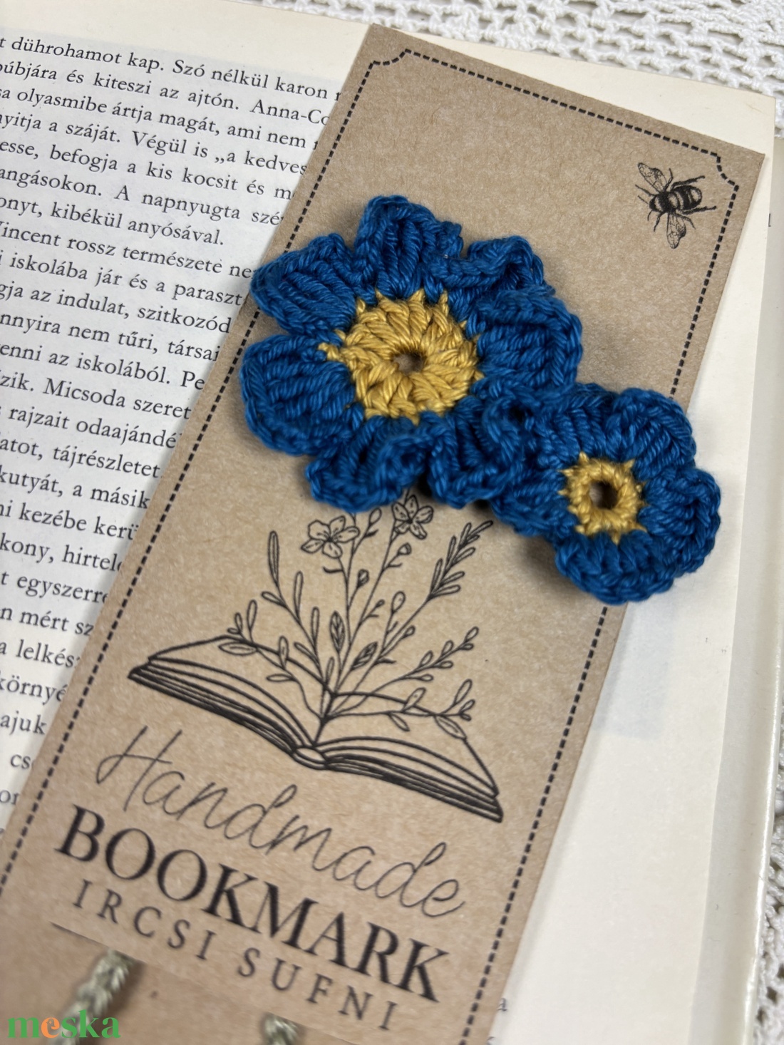 Tavaszi Horgolt virág könyvjelző / ajándék könyvmolyoknak - könyv & zene - könyvjelző - Meska.hu