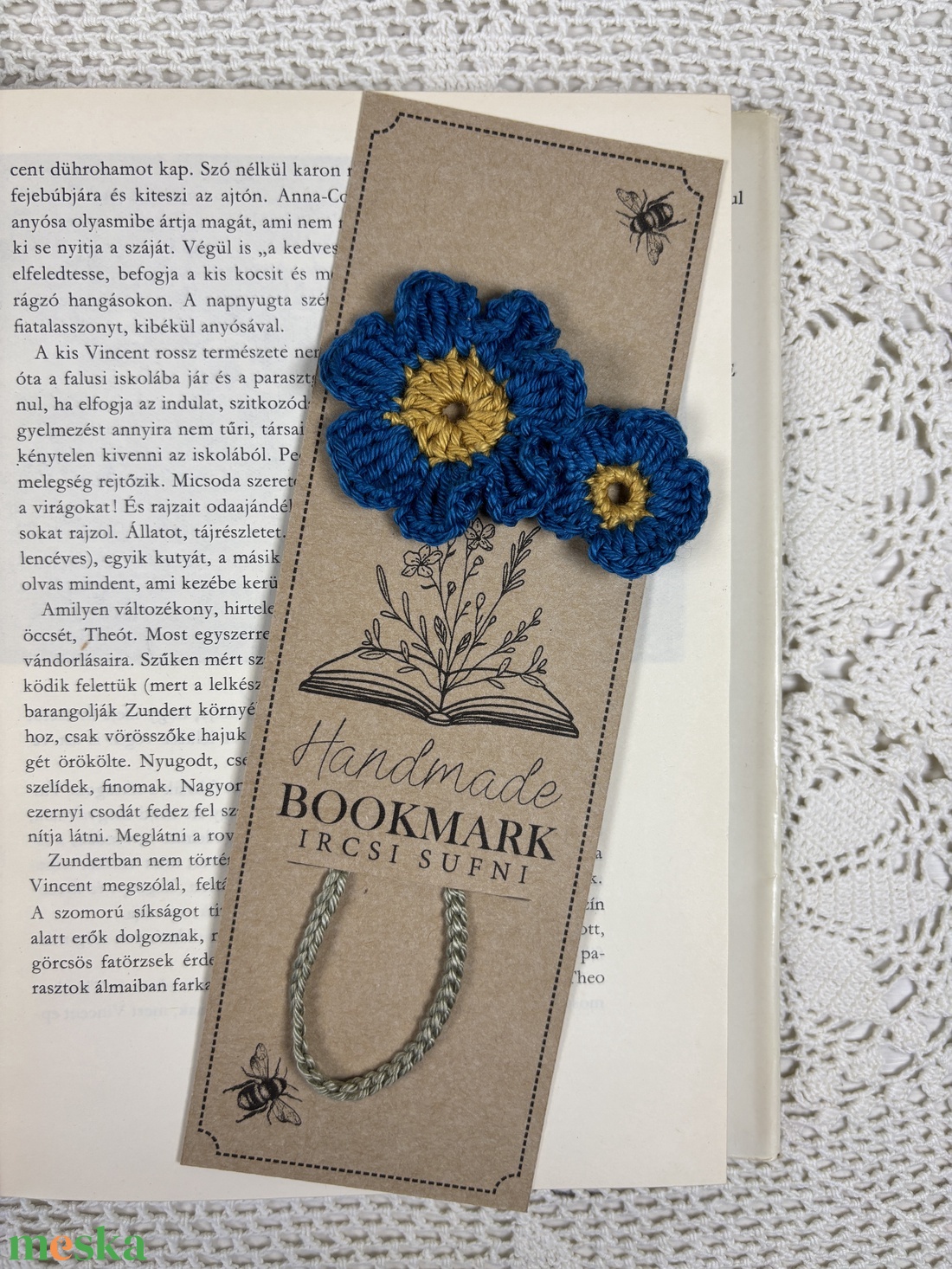 Tavaszi Horgolt virág könyvjelző / ajándék könyvmolyoknak - könyv & zene - könyvjelző - Meska.hu