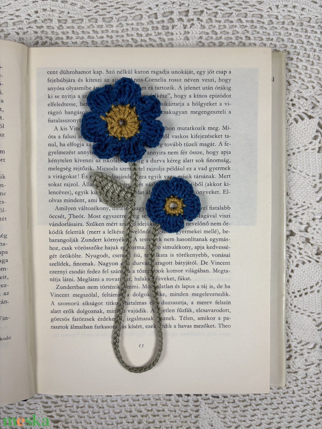 Tavaszi Horgolt virág könyvjelző / ajándék könyvmolyoknak - könyv & zene - könyvjelző - Meska.hu