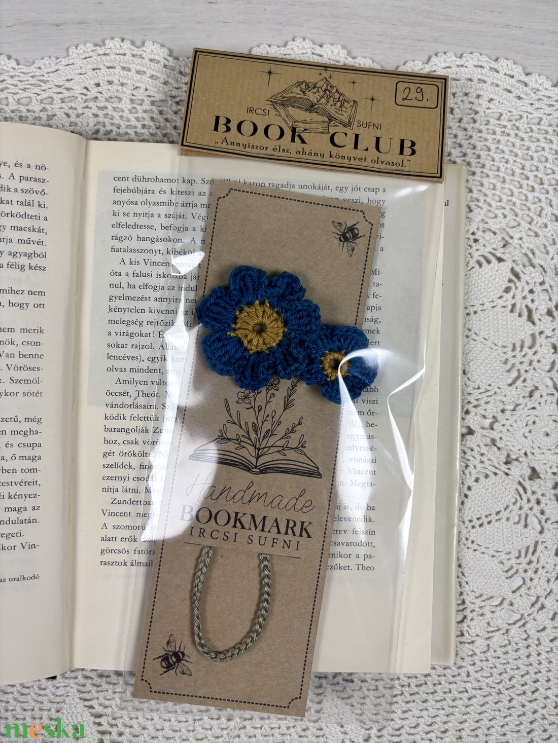 Tavaszi Horgolt virág könyvjelző / ajándék könyvmolyoknak - könyv & zene - könyvjelző - Meska.hu